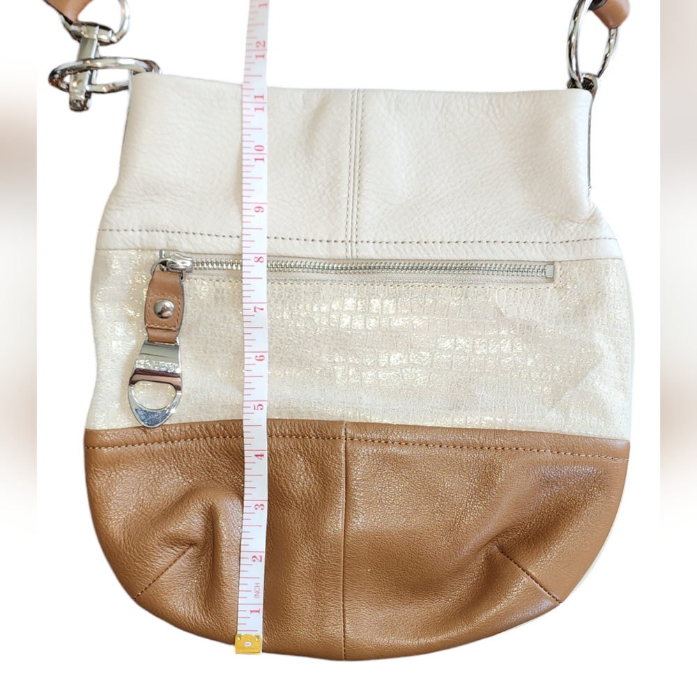 B.Makowsky Purse: Ivory Brown Juliet Crossbody Bag - Picture 5 of 12